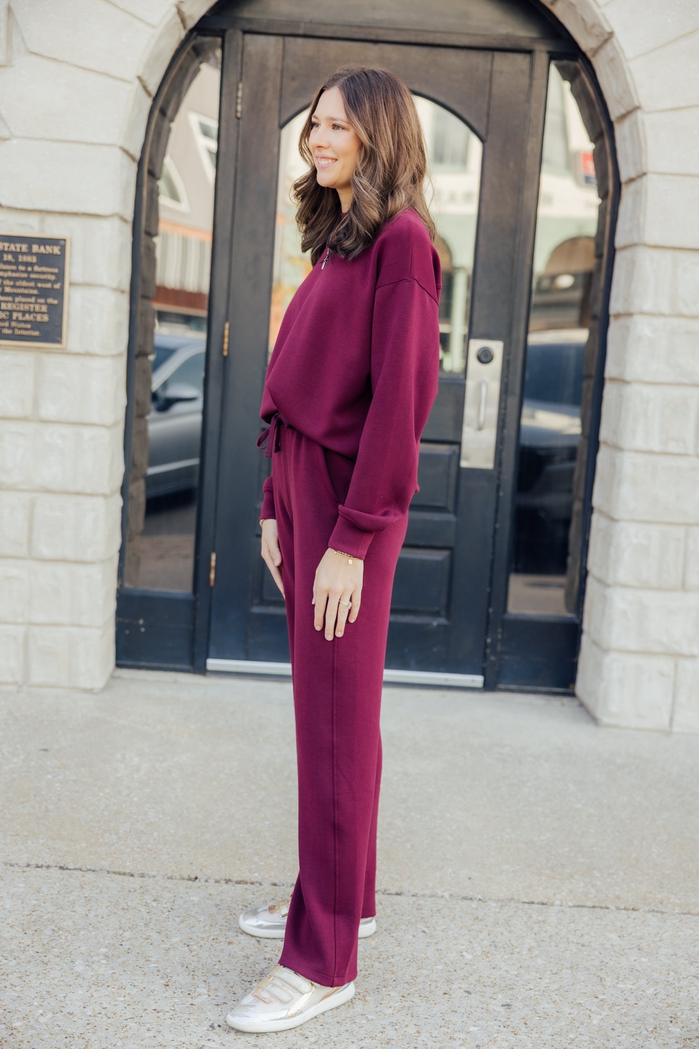Wine Scuba Pant Set